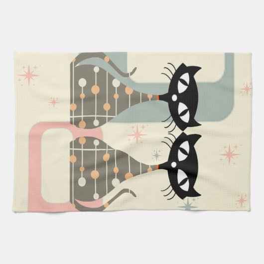 Linge De Cuisine Cat du milieu du siècle moderne (Horizontal)