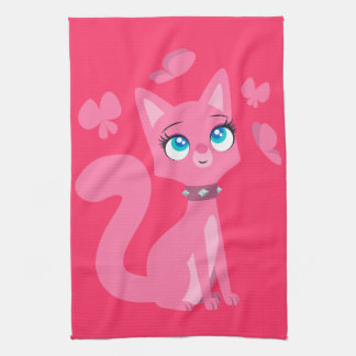 Linge De Cuisine Cat et Butterflies