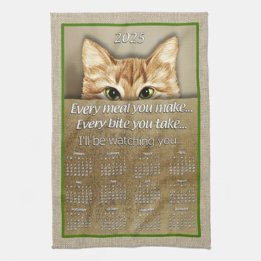 Linge De Cuisine Cat I'll Watching You Song Parody 2025 Calendar (Vertical)