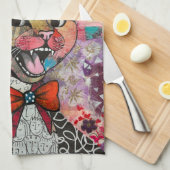 Linge De Cuisine Cat Mixed Mixed Paper Collage Kitchen Towel (Quart Plié)