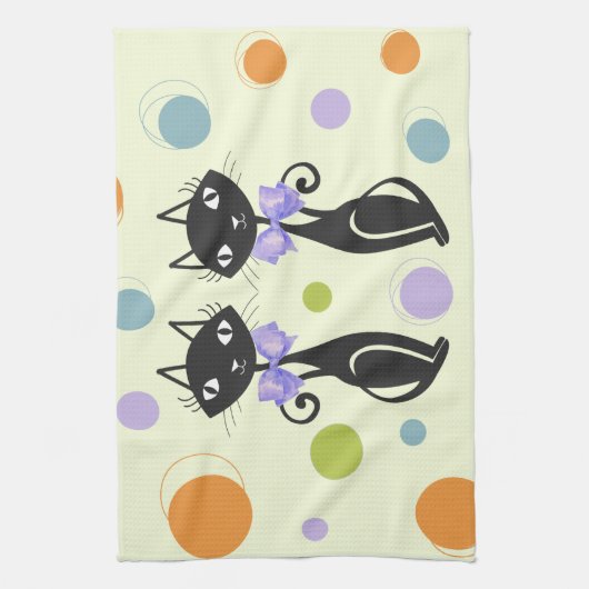 Linge De Cuisine Cat moderne du milieu du siècle (Vertical)