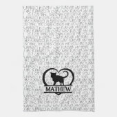 Linge De Cuisine Cat Sayings and Silhouette Heart Split Monogram  (Vertical)