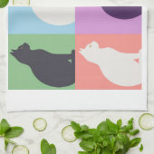 Linge De Cuisine Cat silhouette colorful (Plié)