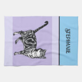 Linge De Cuisine Cat Tabby Pastel Cats Womens Light Blue Purple (Horizontal)