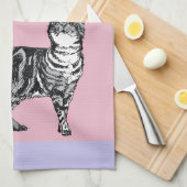 Linge De Cuisine Cat Tabby Pastel Cats Womens Light Pink Purple (Quart Plié)