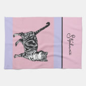 Linge De Cuisine Cat Tabby Pastel Cats Womens Light Pink Purple (Horizontal)