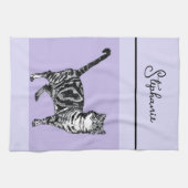 Linge De Cuisine Cat Tabby Pastel Cats Womens Light Purple Lavender (Horizontal)