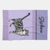Linge De Cuisine Cat Tabby Pastel Cats Womens Pastel Purple (Horizontal)
