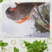 Linge De Cuisine Catherine Klein : Merles sur le houx (Plié)