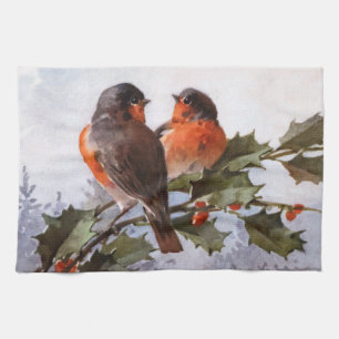 Linge De Cuisine Catherine Klein : Merles sur le houx