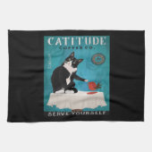 Linge De Cuisine Catitude Tuxedo Cat Coffee Company Funny Tuxedo (Horizontal)
