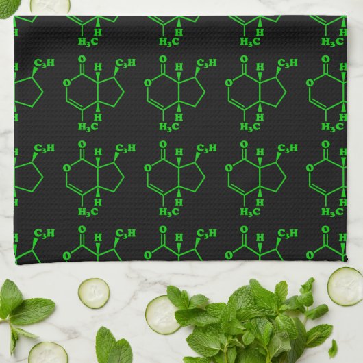 Linge De Cuisine Catnip Nepetalactone Formule chimique moléculaire (Plié)