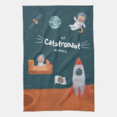Linge De Cuisine Catstronaut Whimsical dans l'espace, Chats sur Mar (Vertical)