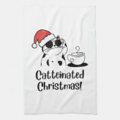 Linge De Cuisine Catteinated Christmas Coffee and Cat Lover Holiday (Vertical)