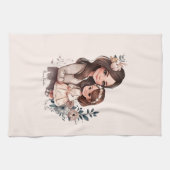 Linge De Cuisine Caution adorable mère et fille (3) (Horizontal)