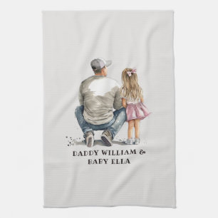 Linge De Cuisine Caution père et fille noire (10)