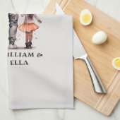 Linge De Cuisine Caution père et fille noire (5) (Quart Plié)
