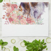 Linge De Cuisine Cavalier King Charles Spaniel Chien Maman Florale (Plié)