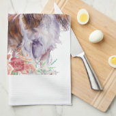 Linge De Cuisine Cavalier King Charles Spaniel Chien Maman Florale (Quart Plié)