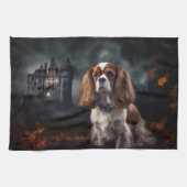 Linge De Cuisine Cavalier King Charles Spaniel Halloween effrayant (Horizontal)