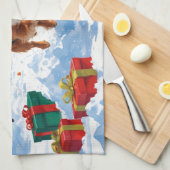 Linge De Cuisine Cavalier King Charles Spaniel Neige avec Noël (Quart Plié)