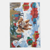 Linge De Cuisine Cavalier King Charles Spaniel Neige avec Noël (Vertical)