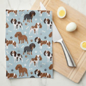 Linge De Cuisine Cavalier King Charles Spaniel Paws and Bones (Quart Plié)