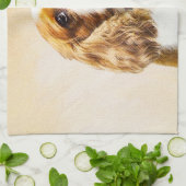 Linge De Cuisine Cavalier King Charles Spaniel Peinture originale (Plié)