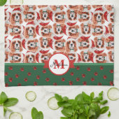 Linge De Cuisine Cavalier King Spaniel Monogram Chien de Noël (Plié)