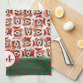 Linge De Cuisine Cavalier King Spaniel Monogramme Noël Chien (Quart Plié)