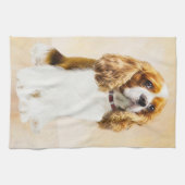 Linge De Cuisine Cavalier Le Roi Charles Spaniel Peinture originale (Horizontal)