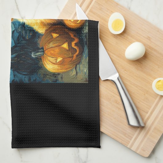 Linge De Cuisine Cavapoo Cute Dog Halloween Jack O Lantern Pumpkin (Quart Plié)