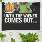 Linge De Cuisine Ce n'est pas une fête jusqu'à Dachshund Irish Beer (Plié)