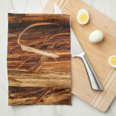 Linge De Cuisine Cèdre texturé en écorce de bois (Quart Plié)