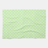 Linge De Cuisine Célery Green White Polka Dot Pattern (Horizontal)