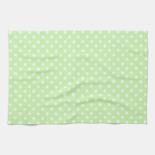 Linge De Cuisine Célery Green White Polka Dot Pattern