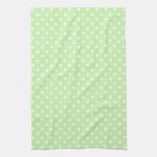 Linge De Cuisine Célery Green White Polka Dot Pattern (Vertical)