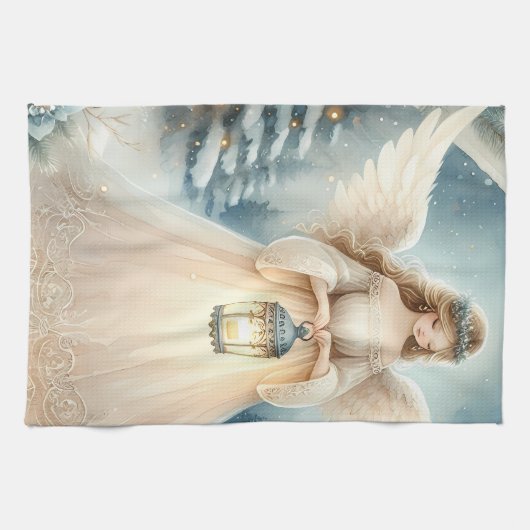 Linge De Cuisine Celestial Winter Angel Lantern of Hope (Horizontal)
