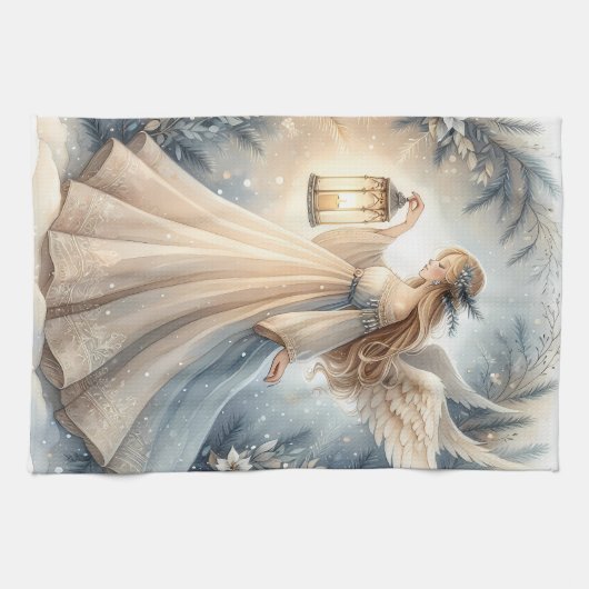 Linge De Cuisine Celestial Winter Angel Lantern of Peace (Horizontal)