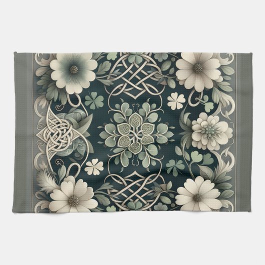 Linge De Cuisine Celtic Clover Floral Charm (Horizontal)