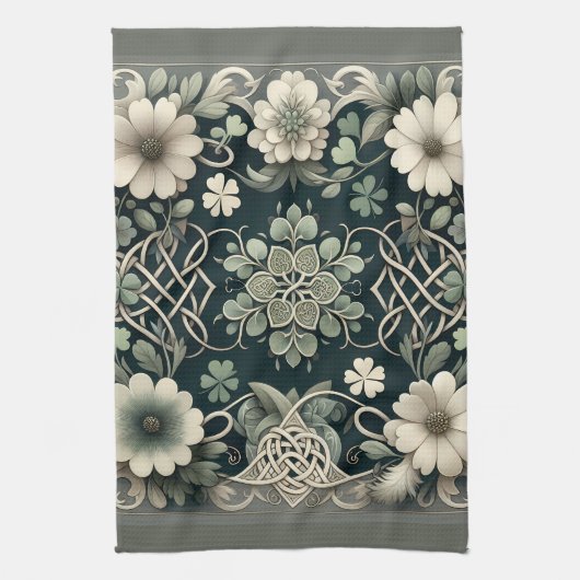 Linge De Cuisine Celtic Clover Floral Charm (Vertical)