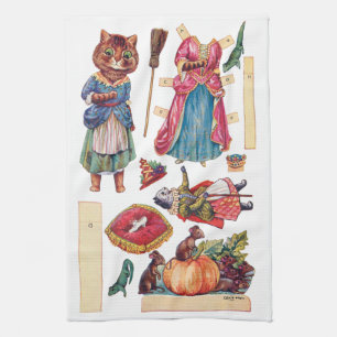 Linge De Cuisine Cendrillon, poupée de papier, Louis Wain