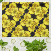 Linge De Cuisine Centre de la jonquille jaune Abstrait Floral (Plié)