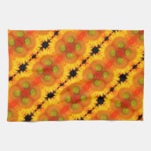 Linge De Cuisine Centre De Tournesol Près Art Floral Abstrait (Horizontal)