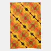 Linge De Cuisine Centre De Tournesol Près Art Floral Abstrait (Vertical)