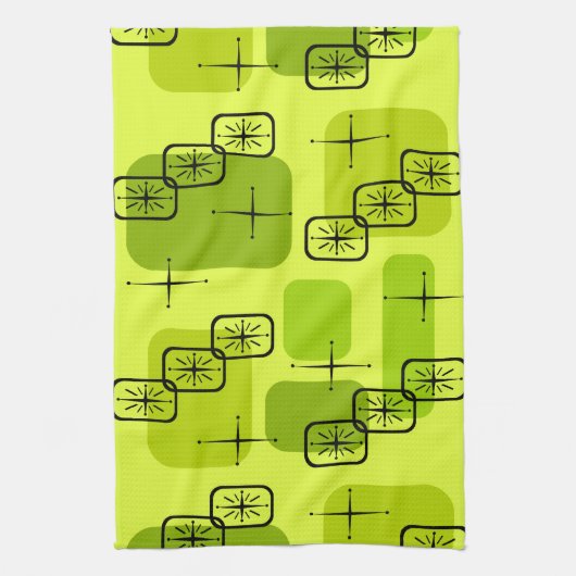 Linge De Cuisine Centre du siècle moderne Spoutnik Chartreuse (Vertical)