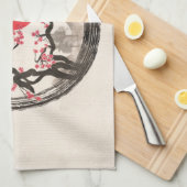 Linge De Cuisine Cercle d'Enso de zen et arbre de Sakura (Quart Plié)