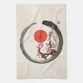 Linge De Cuisine Cercle d'Enso de zen et arbre de Sakura (Vertical)