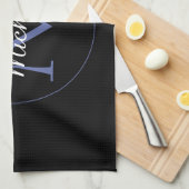 Linge De Cuisine Cercle minimal moderne nom initial monogramme mode (Quart Plié)