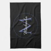 Linge De Cuisine Cercle minimal moderne nom initial monogramme mode (Vertical)